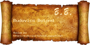Budovics Botond névjegykártya